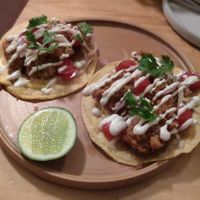 Oyster mushroom tacos at Real Vegetal in Medellin