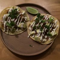 Mushroom tacos  at Real Vegetal in Medellin