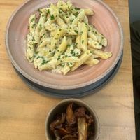 Pasta tres quesos at Real Vegetal in Medellin