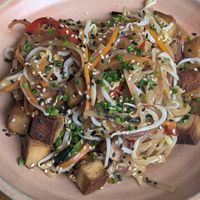 Stir fry noodles at Real Vegetal in Medellin