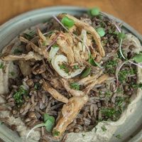 Rice with Lentils on Babaganush at Real Vegetal in Medellin