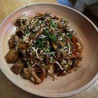 Stir-fried noodles at Real Vegetal in Medellin