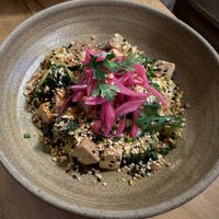 Cucumber and tofu salad at Real Vegetal in Medellin