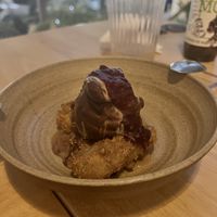 Fried banana and ice creamm  at Real Vegetal in Medellin