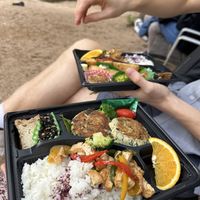 Seasonal bento (tofu burger)  at Somenoya in Barcelona