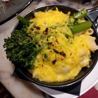Mac n cheese with tender stem brocoli at Nola in York