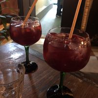 Sangria Tinto y fresas  at Lamucca de Prado in Madrid