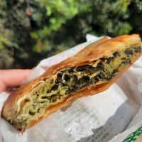 Vegan spinach pie at Tropics in Aegina