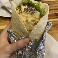 Falafel wrap with hummu, tahini and sweet chilli (180 bhat)  at Jai Jagannath in Ao Nang