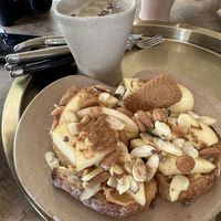 Peanut butter toast and multigrain latte   at Ksana 크샤나 in Busan