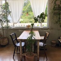 Seating by a window with the mountain view at Ksana 크샤나 in Busan