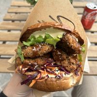 Kimchi burger with 'shrooms  at Kvetkas in Helsinki