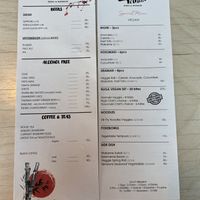 Vegan menu and drinks menu  at NUGA in Longyearbyen