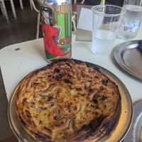 Faína con cebolla at Electrica Pizza in Buenos Aires