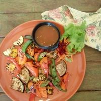 grilled veg salad  at Imm Aim Vegetarian and Bike Cafe in Chiang Mai