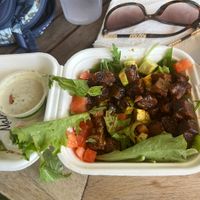 Bbq bites small plate and crème  at Blondies Vegan Proteins + Cafe Hawaii in Honolulu