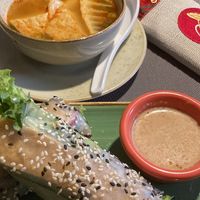 Ginko soup: very good. Includes pineapple which provides a nice contrast. Summer rolls: amazing. Very fresh veggies, mango and tofu! Peanut dip was strong and delish   at Ginko - das glutenfreie Restaurant in Kassel