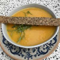 Pumpkin soup  at Colo Coffee Andes in Bogota