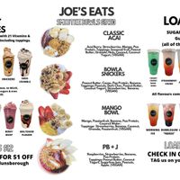 Menu  at Joe's Dunsborough in Dunsborough