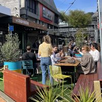 Outside area at Otto Champagneria & Beer Hall in Wellington