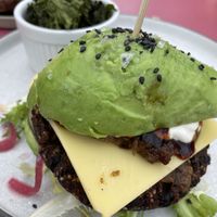 Avocado quinoa burger  at Samsara in Barcelona