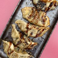 Vegan gyozas  at Samsara in Barcelona