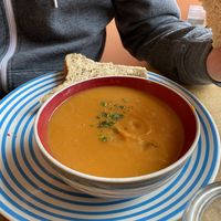 Sweet potato and ginger soup at Toucan Cafe in Minehead