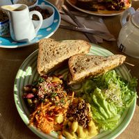Falafel & sweet chilli sandwich   at Toucan Cafe in Minehead