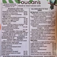 Plenty of Vegan 💚 & GF options  at Toucan Cafe in Minehead