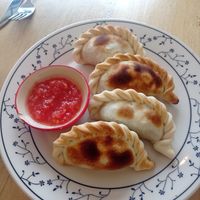 Empanadas salteñas con ají at Cardamomo in Salta