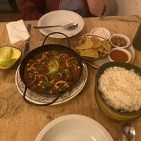 Outstanding vegan chili, for two, also come with nachos and salsa  at Cardamomo in Salta