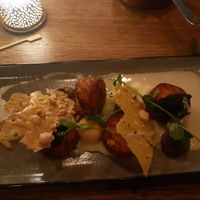 Proeverijtje met ei! Gelukkig op tijd gezien maar als je dit krijgt is het dus niet vegan. at Grandcafe Marron in Hoogeveen