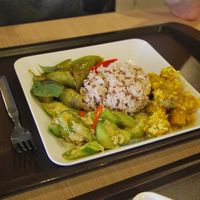 veggies and rice  at BKK - Veg Stall Food Court - T21 in Bangkok