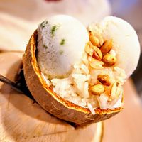 Coconut icecream with sticky rice at BKK - Veg Stall Food Court - T21 in Bangkok