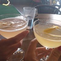The Kosmo (left) and a French 75 (right) at The Kosmos Restaurant in Albuquerque