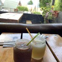 Murta+Orange and Nalca juices, delicious  at Patagonia Natural in Panguipulli