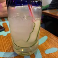 Gurken Limonade
(7,10) (Gurken, Holunder Sirup, frisch gepresster
Limettensaft, Bitter Lemon)  at Alebrijes in Wiesbaden