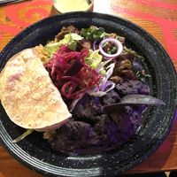 Black beans, Tofu in green Sauce with Tortilla and wonderful Cucumber Lemonade  at Alebrijes in Wiesbaden