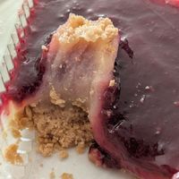 Stretchy cheesecake at Cero Pollito - Javeriana in Bogota