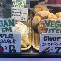 Vegan pastries in the case  at Schatzi's Bakery & Cafe in Sherman Oaks