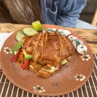 Croissant for breakfast   at La Luna Desayuna in San Cristobal De Las Casas