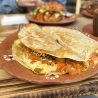 Quesadilla for breakfast!  at La Luna Desayuna in San Cristobal De Las Casas