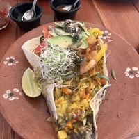 Vegan open burrito    at La Luna Desayuna in San Cristobal De Las Casas