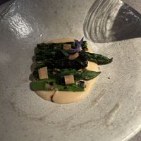 Asparagus dish, with the vegetable several ways    at Oukan Dining in Berlin