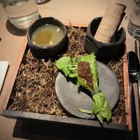 Greeting from the chef  at Oukan Dining in Berlin