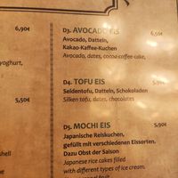 The menu at Hanoi Vegan & Heinenhof in Cologne