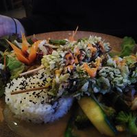 Chicken skewers as a main at Hanoi Vegan & Heinenhof in Cologne