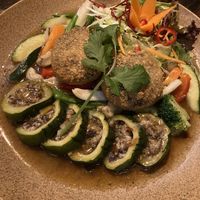 Gefüllte Zucchini und Reisbuletten  at Hanoi Vegan & Heinenhof in Cologne