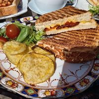 Vegan cheese, sun-dried tomato and grilled peppers toastie at The Green in Washington