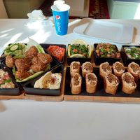 "Schlüchtern Box" that we ate there at the spot (easily feeds two people) at Falafel Schlüchtern in Schluechtern